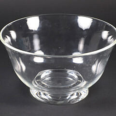 Signed Steuben Clear Glass Footed Revere Bowl
