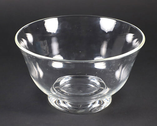 Signed Steuben Clear Glass Footed Revere Bowl