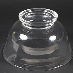 Signed Steuben Clear Glass Footed Revere Bowl