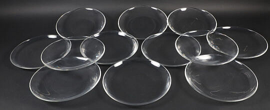 Set of 12 Signed Steuben Dinner Plates