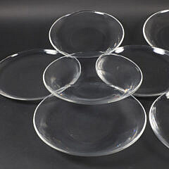 Set of 12 Signed Steuben Clear Glass Dinner Plates