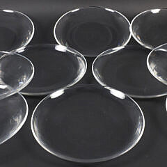 Set of 12 Signed Steuben Clear Glass Dinner Plates
