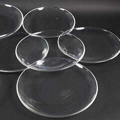 Set of 12 Signed Steuben Clear Glass Dinner Plates