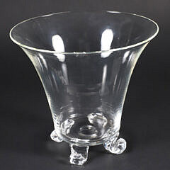 Signed Steuben Clear Glass Footed Vase