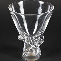 Signed Steuben Clear Glass Vase