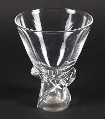 Signed Steuben Clear Glass Vase