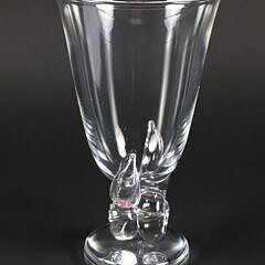 Signed Steuben Clear Glass Vase