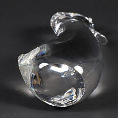 Signed Steuben Clear Glass Duck