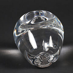 Signed Steuben Clear Glass Apple
