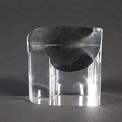 Signed Steuben Clear Glass Heart Form Paper Weight