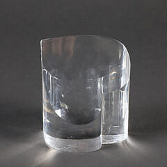 Signed Steuben Clear Glass Heart Form Paper Weight
