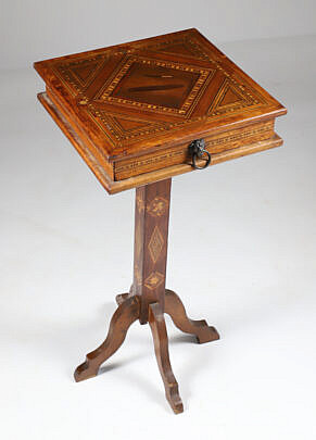 Late 19th Century Marquetry Inlaid Walnut Smoker