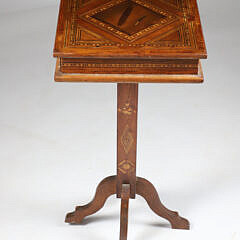 Late 19th Century Marquetry Inlaid Walnut Smoker’s Table