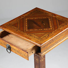 Late 19th Century Marquetry Inlaid Walnut Smoker’s Table