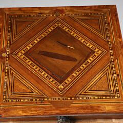 Late 19th Century Marquetry Inlaid Walnut Smoker’s Table