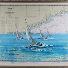 Kerry Hallam Acrylic on Long Island Chart