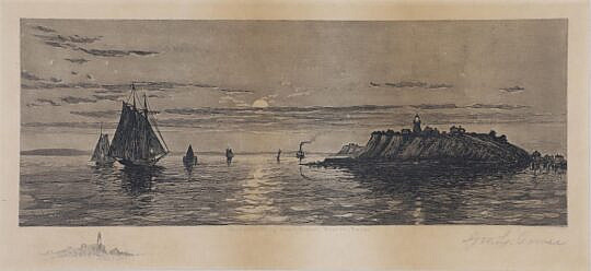 George L. Cowie Limited Edition Etching of Boston Light