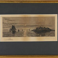 George L. Cowie Limited Edition Etching of Boston Light
