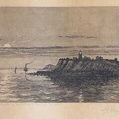 George L. Cowie Limited Edition Etching of Boston Light