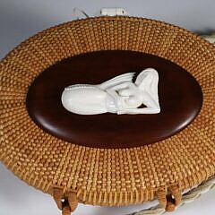 Alan S.W. Reed “Streamer” Nantucket Shoulder Purse with Carved Mermaid, circa 2009.