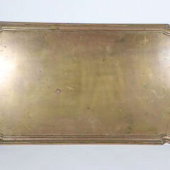 Brass Tray Top Coffee Table on Black Faux Bamboo Stand