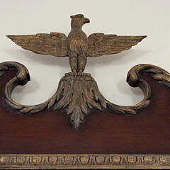 Chippendale Style Over-Sized Mirror with Gilt Surmounted Eagle and Carved Scrolls