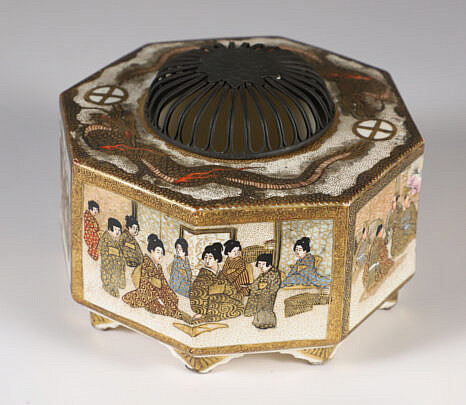 Antique Satsuma Octagonal Incense Burner