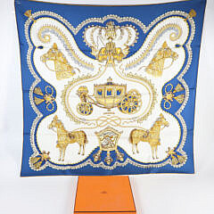 "Paperoles" Hermes Silk Scarf in original Hermes box