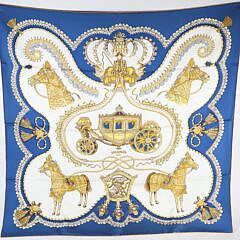 “Paperoles” Hermes Silk Scarf with Original Hermes Box