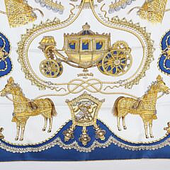 “Paperoles” Hermes Silk Scarf with Original Hermes Box