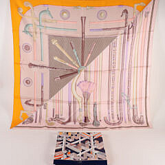 "Cannes et Cannes" Hermes Silk Scarf