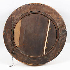 Round Gilt and Ebonized Convex Mirror