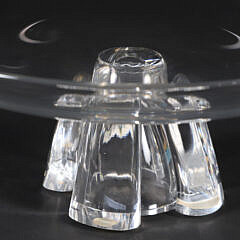 Large Signed Steuben Crystal Footed Compote