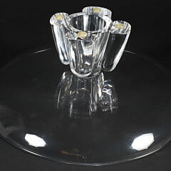 Large Signed Steuben Crystal Footed Compote