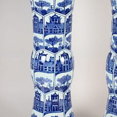 Pair of Chinese Blue and White Porcelain Lamps