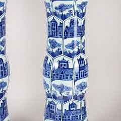 Pair of Chinese Blue and White Porcelain Lamps