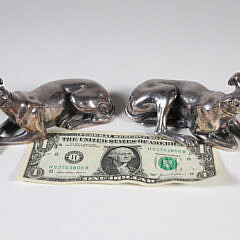 Pair of Steel Seated Whippets
