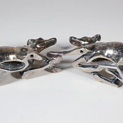 Pair of Steel Seated Whippets