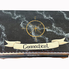 Marine Hand Painted Whaling Scene Blanket Chest, circa 1995