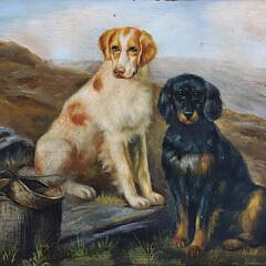Vintage Oil on Board “Two Spaniels”