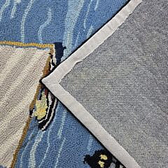 Claire Murray Hooked Runner Rug with 6 Sailboats, Lighthouses and Buoys Border