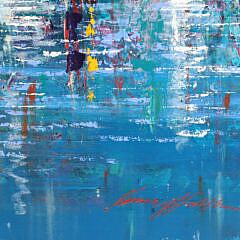 Kerry Hallam Oil on Canvas “Yachts at Rest”