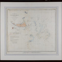 1854 Colored Preliminary Chart “Map of Nantucket Shoals Massachusetts”