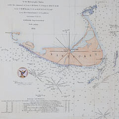 1854 Colored Preliminary Chart “Map of Nantucket Shoals Massachusetts”