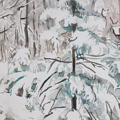 Martha Walter (American 1875-1976) Watercolor “Forest”