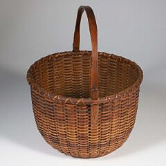 Roland Folger Round Open Swing Handle Nantucket Basket, circa 1860s