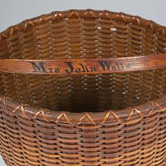 Roland Folger Round Open Swing Handle Nantucket Basket, circa 1860s