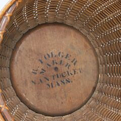 Roland Folger Round Open Swing Handle Nantucket Basket, circa 1860s