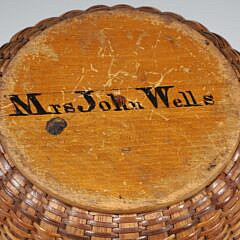Roland Folger Round Open Swing Handle Nantucket Basket, circa 1860s