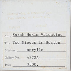 Sarah McKim Valentine Acrylic on Wood “Two Nieces in Boston”